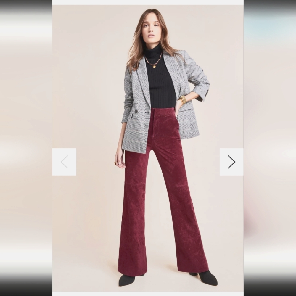 Anthropologie Suede Flare Pants